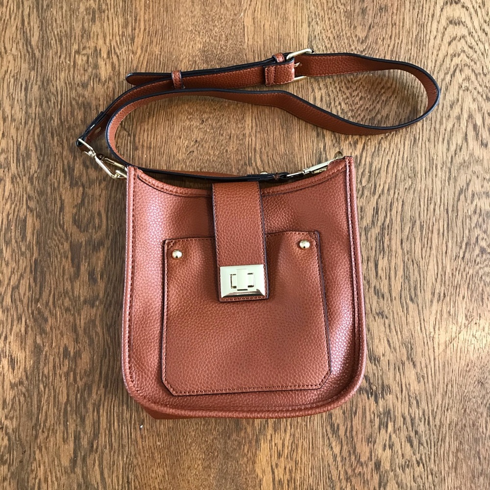 Steve Madden Brown Gold Handbag Purse Crossbody